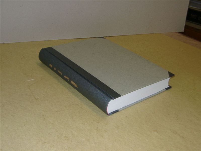 Bibliothekseinband in Halbleinen mit grauem Deckel und dunklem Rücken